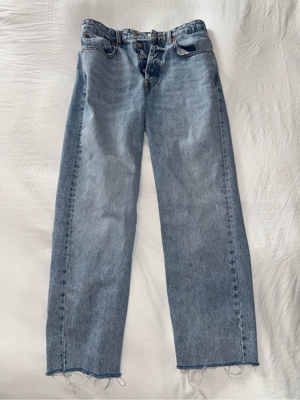 Zara High Waisted Straight-Leg Women's Jeans - Picture 2 of 6